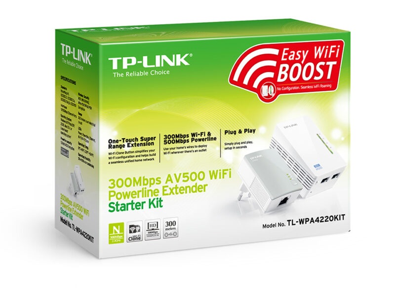 Bộ mở rộng Internet qua đường dây điện hỗ trợ WiFi tốc độ  TL-WPA4220KIT